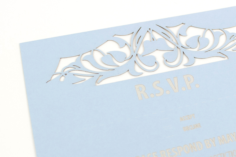 Swallow Blue Cardstock Paper 4 - Wedding RSVP Card