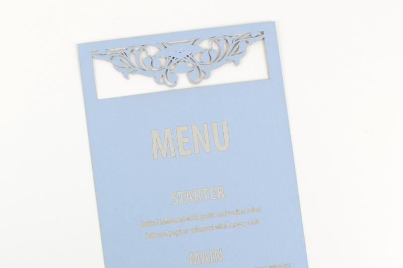 Swallow Blue Cardstock Paper 5 - Wedding Menu