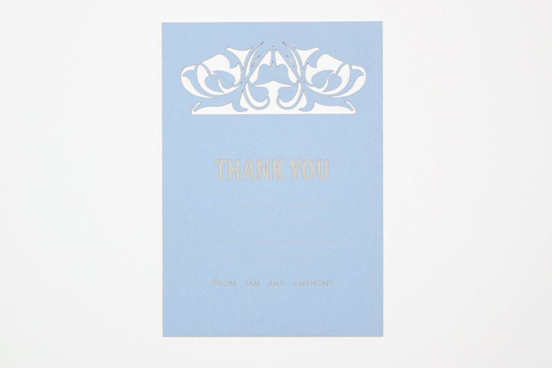 Swallow Blue Cardstock Paper 8 Wedding Thank You Card