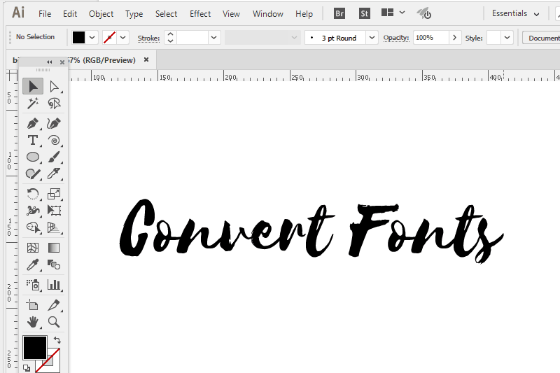 Adobe Illustrator Tools 18 - Convert Fonts