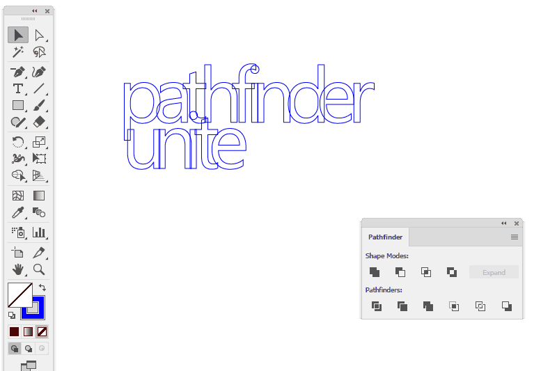 Adobe Illustrator Tools - Pathfinder - Unite