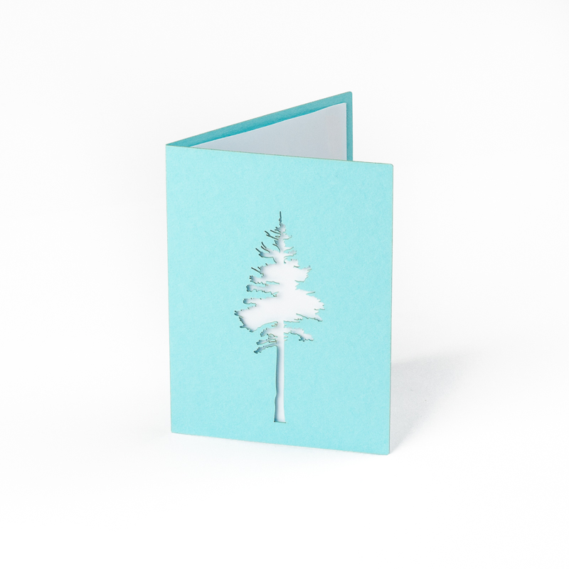 Cardstock Paper 2 - Aqua Tree Greeting Card