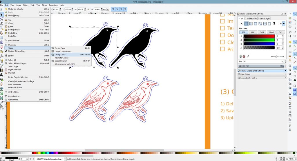 Inkscape Vector Tutorials - Unlink Clone