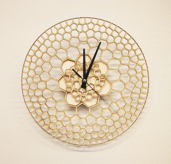 Laser Cut Products 02 - Woodlinky Honeycomb Clock