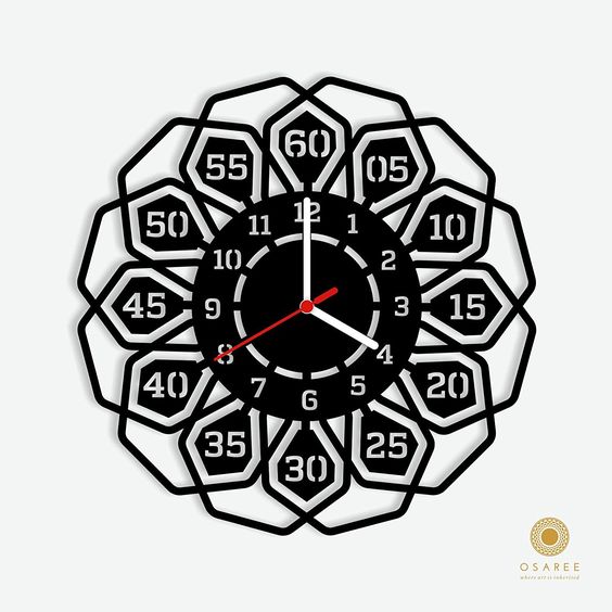 Laser Cut Products 15 - Modern Flora Clock