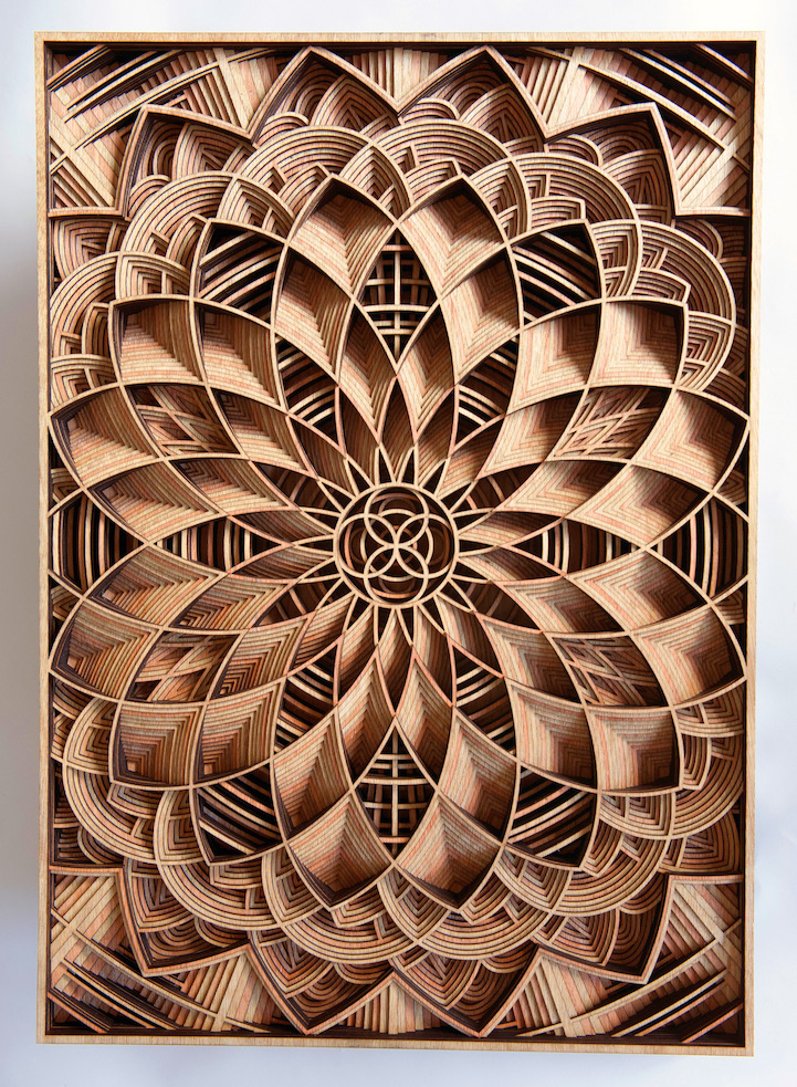 Laser Cut Products 43 - Gabriel Schama Geometric Wood Relief Art