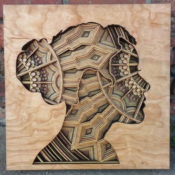 Laser Cut Products 44 - Gabriel Schama Portrait Wood Relief Art