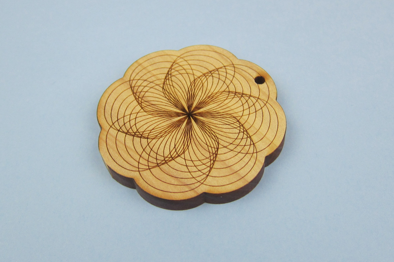 NZ Hardwood Macrocarpa 5 - Spirograph Pendant