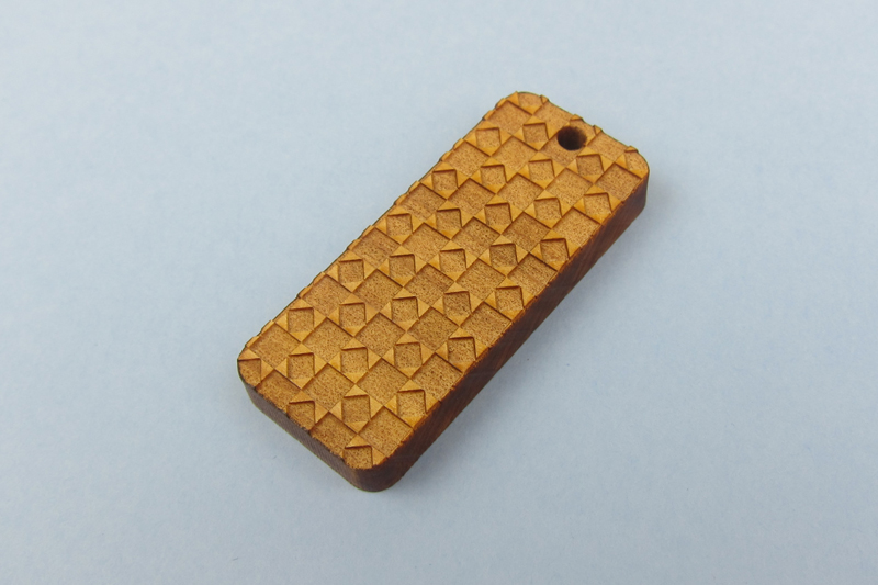 NZ Hardwood Macrocarpa 7 - Geometric Pattern Pendant