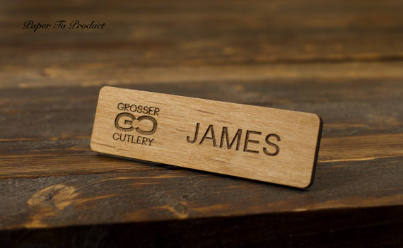 Name Badges 4 - PaperToProduct Wood Name Tag