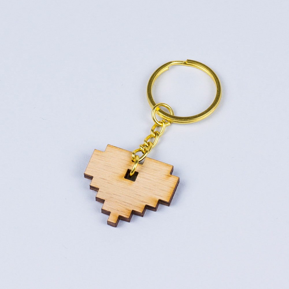 USA Hardwood 11 - Red Oak Heart Keyring