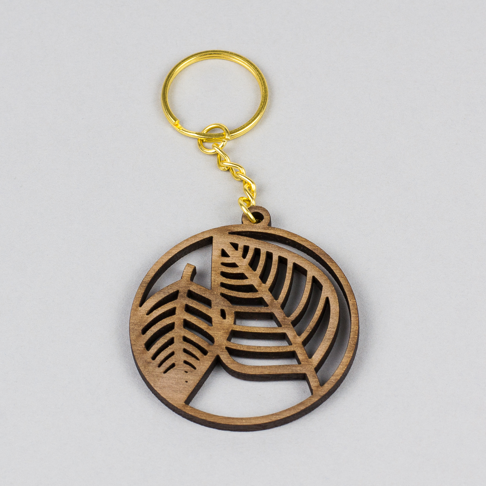 USA Hardwood 17 - Walnut Leaf Keyring