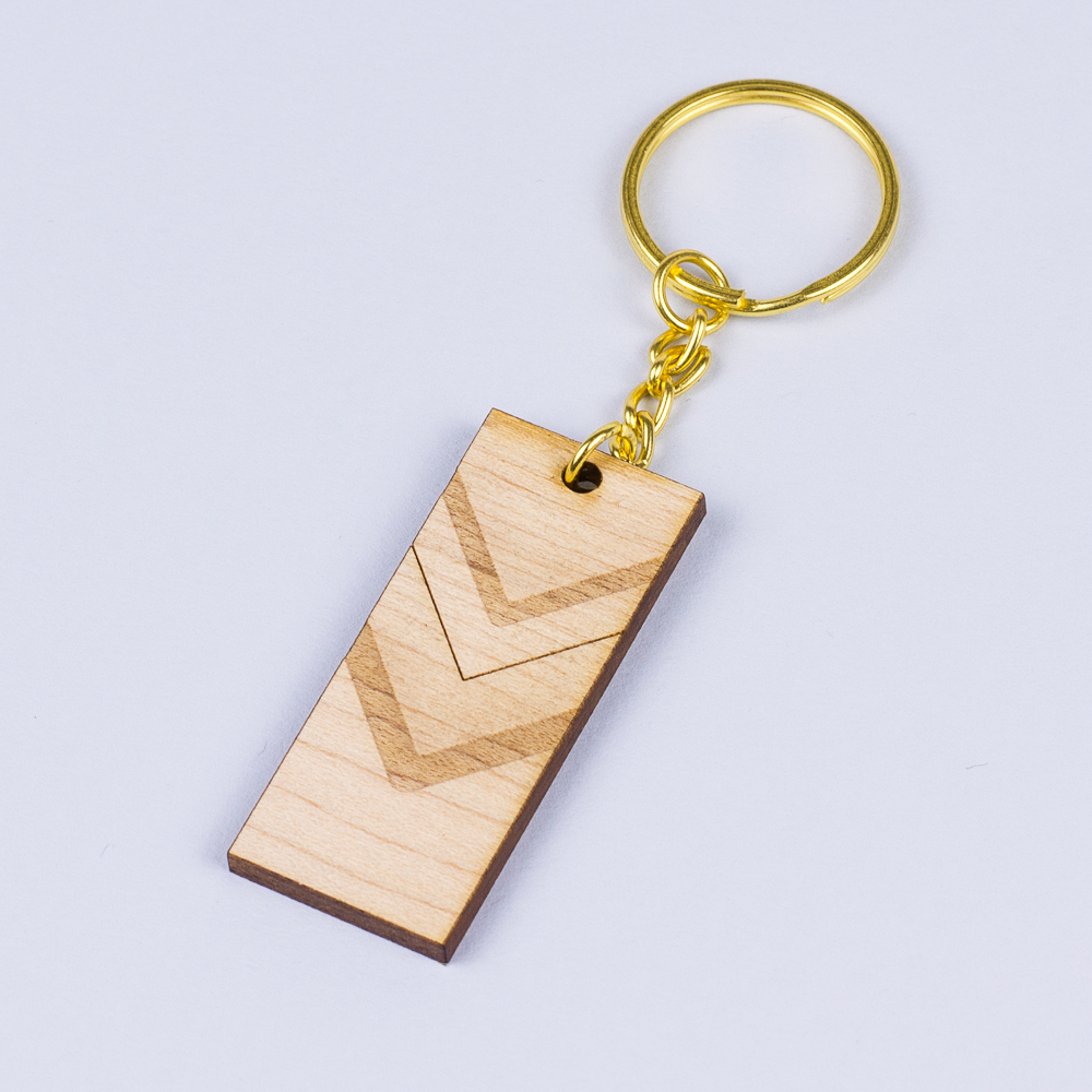 USA Hardwood 5 - Maple Chevon Keyring