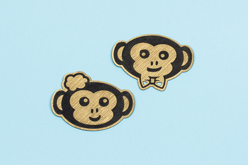 USA Acrylic Stickers 13 - Gold On Black Monkey