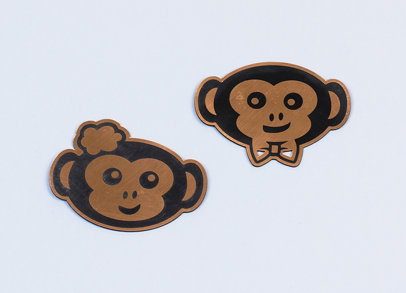 USA Acrylic Stickers 3 - Copper On Black Monkey