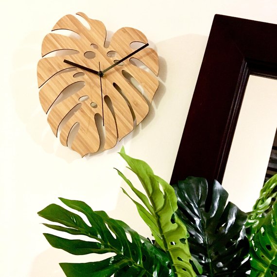 Make A Clock - Monstera Bamboo Clock