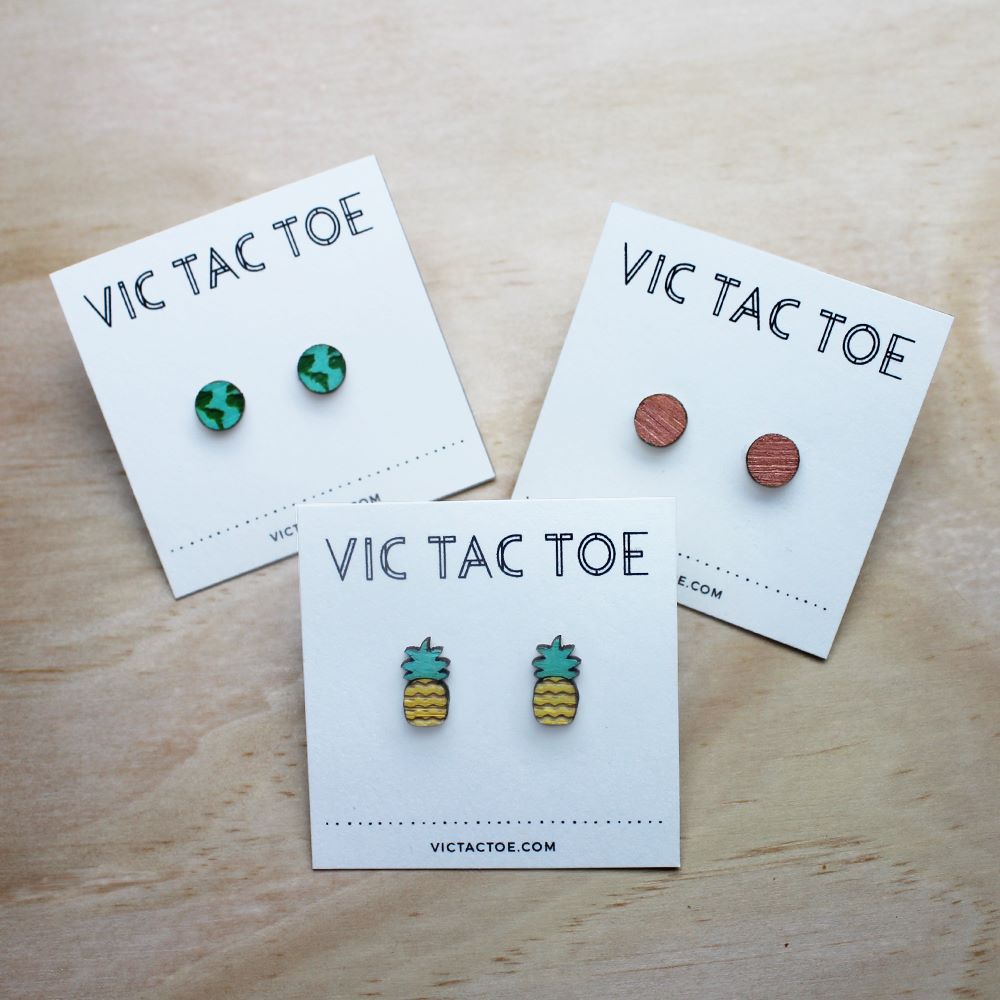 Vic Tac Toe 10 - Laser Cut Earrings