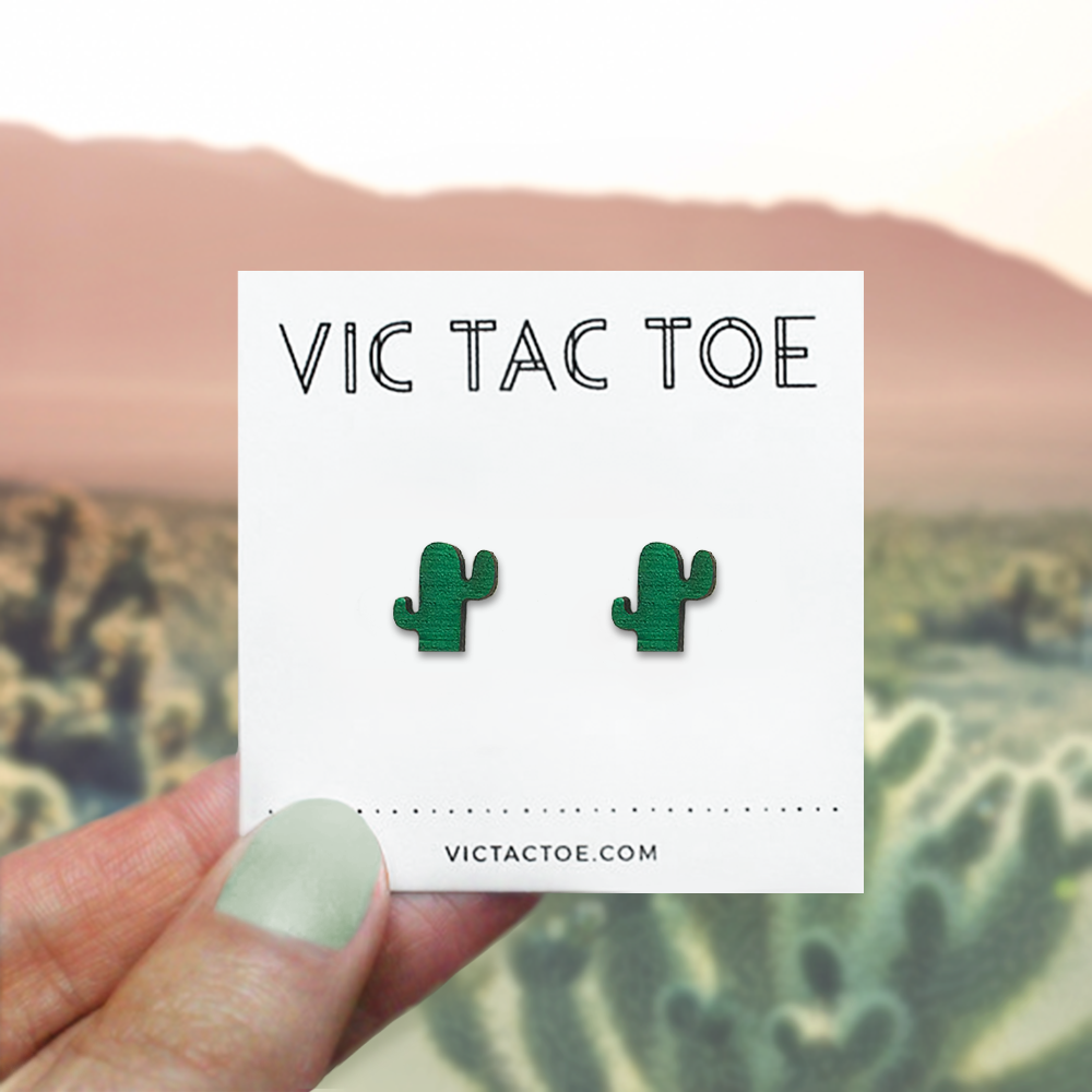 Vic Tac Toe 3 - Cactus Earrings