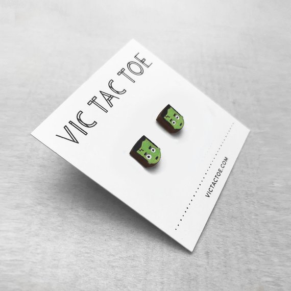 Vic Tac Toe 5 - Frankenstein Earrings