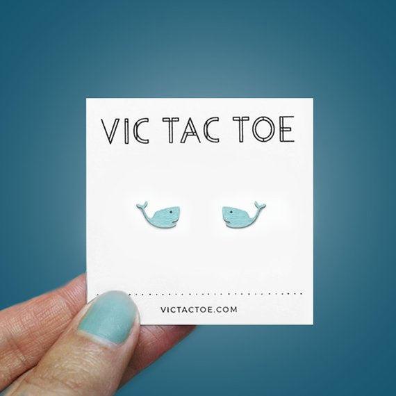 Vic Tac Toe 9 - Whale Earrings