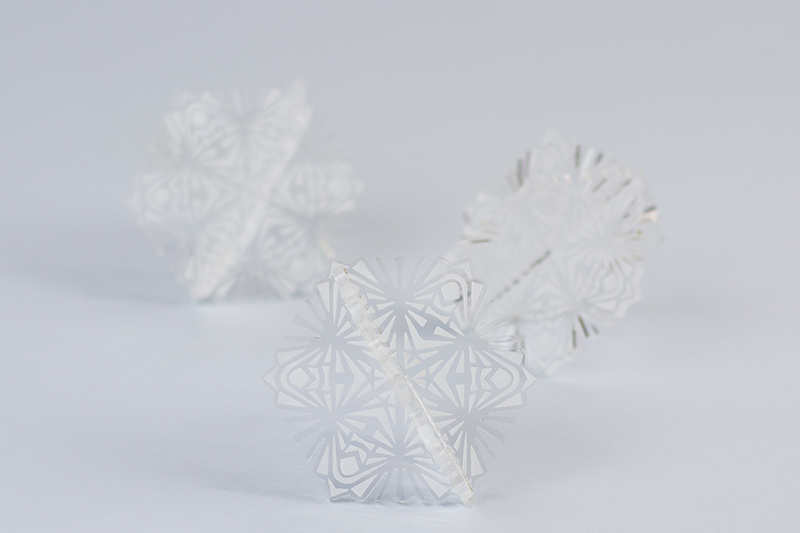 Recycled Acrylic 13 - Clear Snowflakes