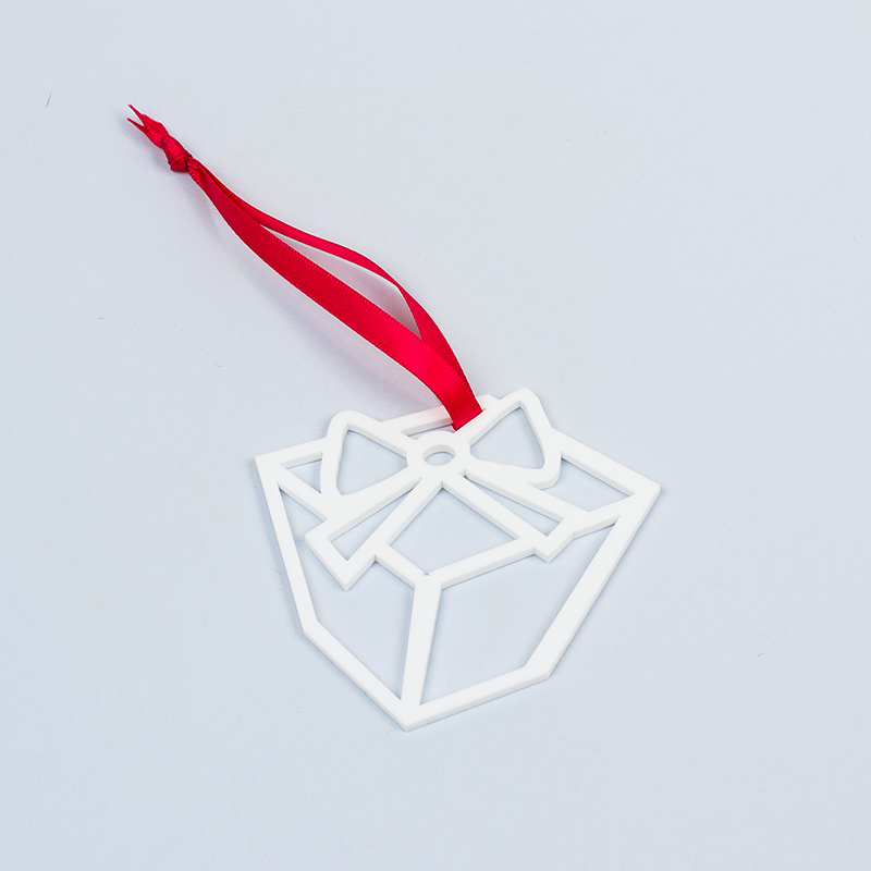 Recycled Acrylic 18 - White Christmas Ornament