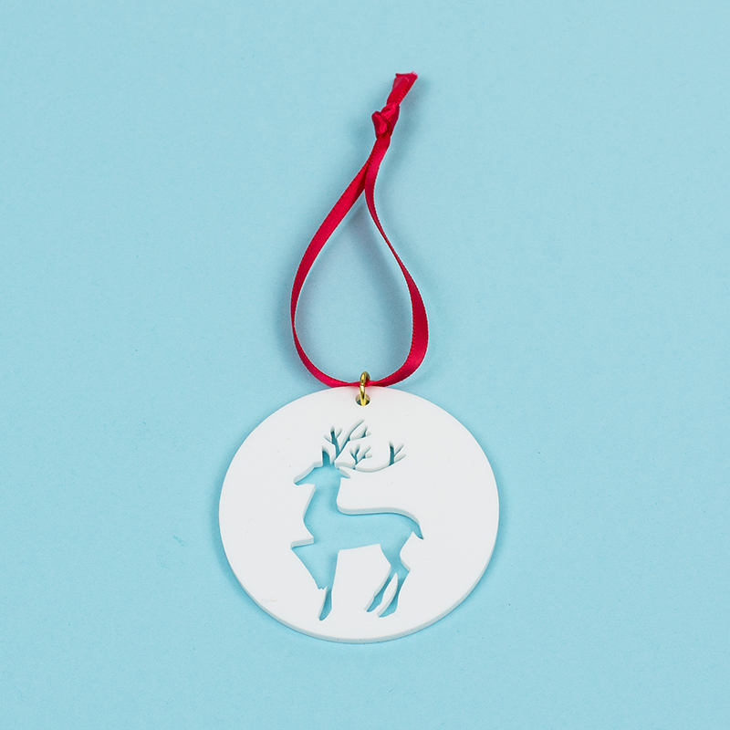 Recycled Acrylic 19 - White Christmas Ornament