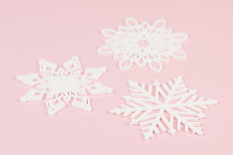 Recycled Acrylic 23 - White Snowflakes