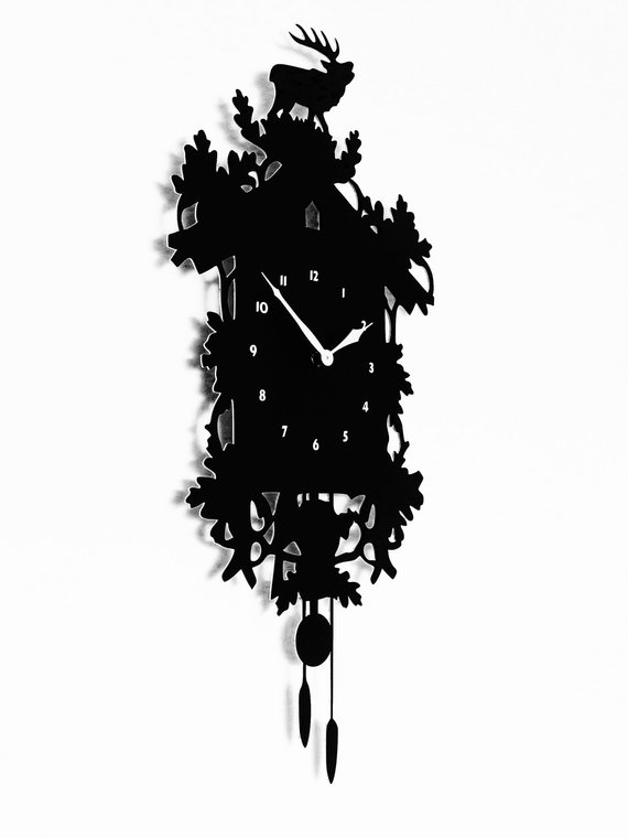 Antler And Pine 2 - Clock
