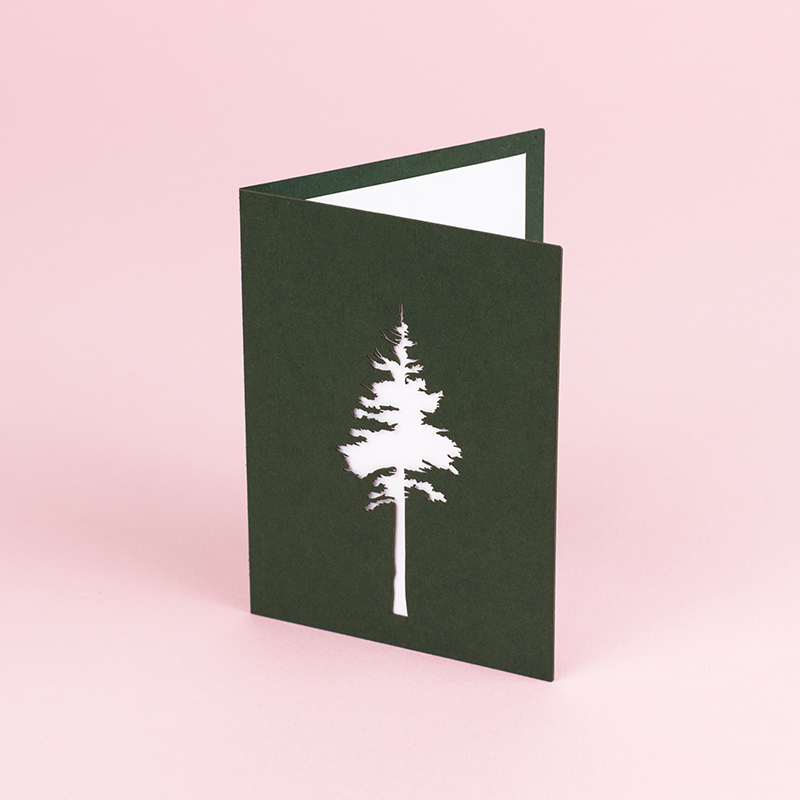 USA Cardstock Paper 4 - Green Tree Greeting Card