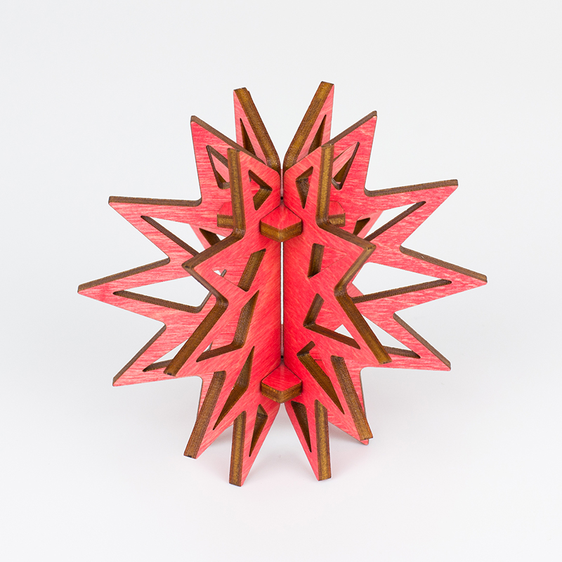 Colored Plywood 6 - Coral Pink Star