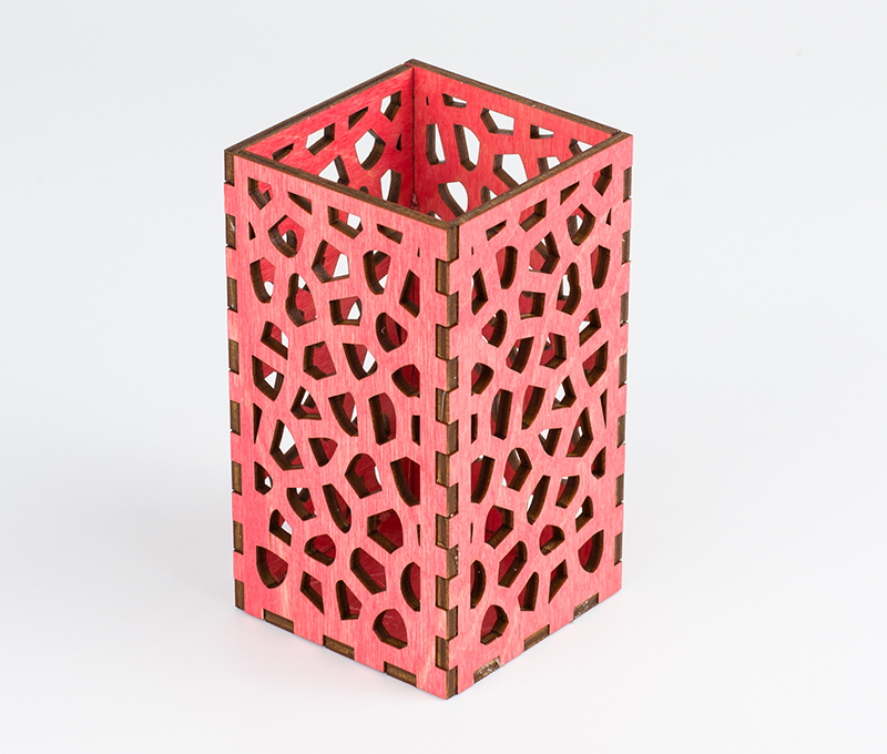 Colored Plywood 7 - Coral Pink Pencil Holder