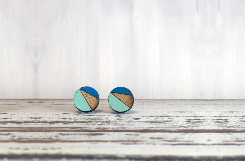 Selling Laser Cut Jewelry 4 - Lindsay Duck - Bamboo Stud Earrings