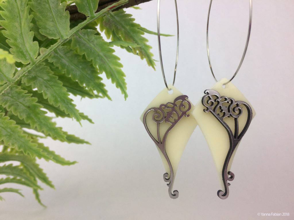 Selling Laser Cut Jewelry 7 - Yanna - Ivory Acrylic Earrings