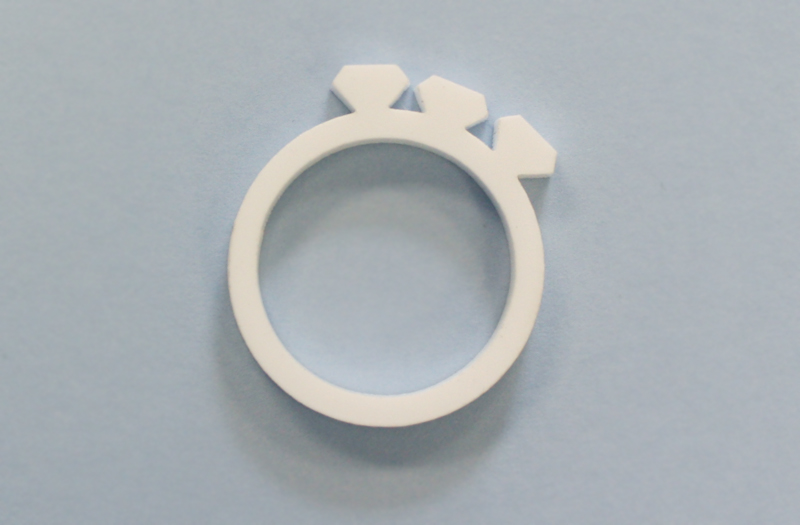 Matte White Acrylic 5 - Ring