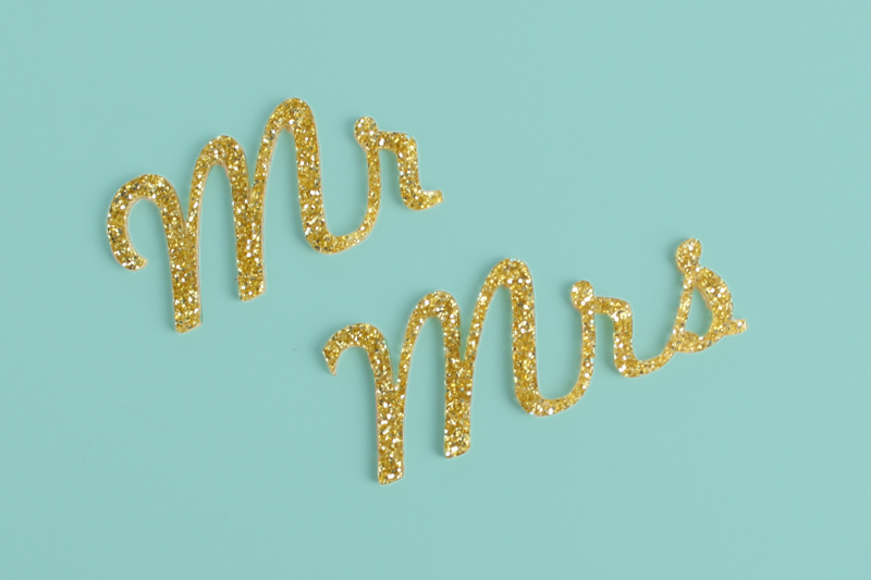 Gold Glitter Acrylic 2 - Mr Mrs Signs